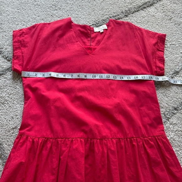 Pinch Red CeCe mini short Sleeve Dress oversized cotton classy small - Picture 3 of 7